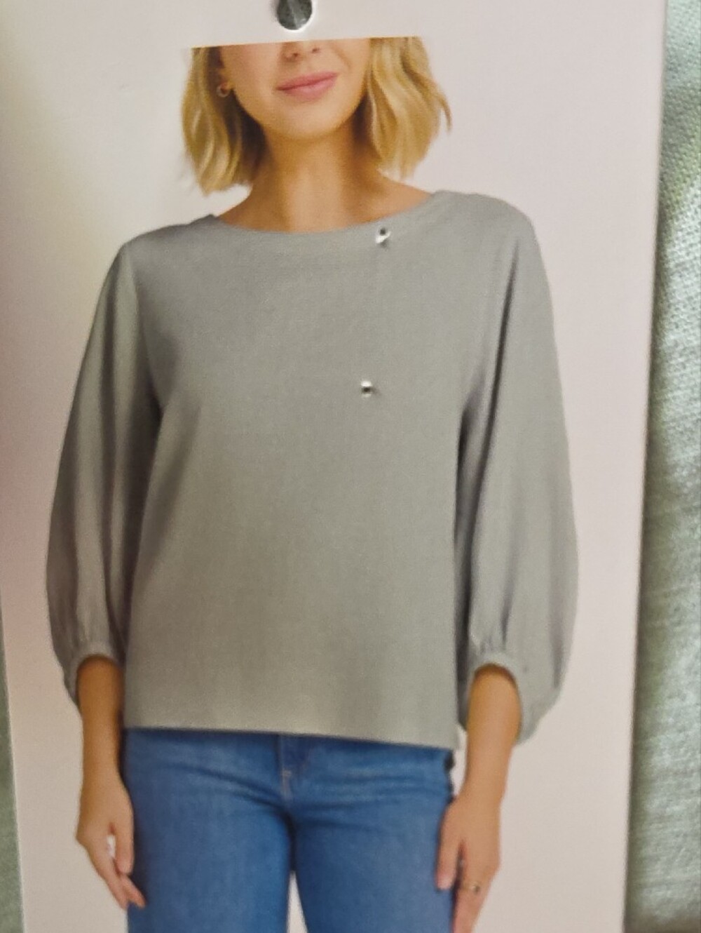 Matty M Sage Green Relaxed Linen-Blend Tunic